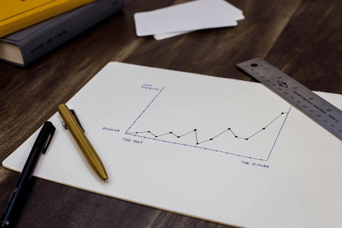 Stationery tools representing organization for personal growth themes